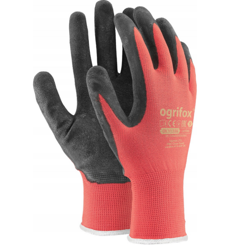 Arbeitshandschuhe-Ogrifox-Rot -12Paar-robust