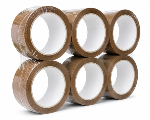 Paketklebeband-Acryl-48mmx55m-Braun-6Stück